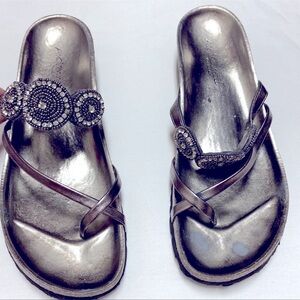 A. Giannetti | Embellished‎ Sandals Silver Beaded Size 9